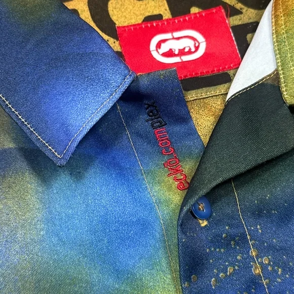 Ecko Unlimited Yellow and Blue Graphic Shirt - Picture 4 of 12